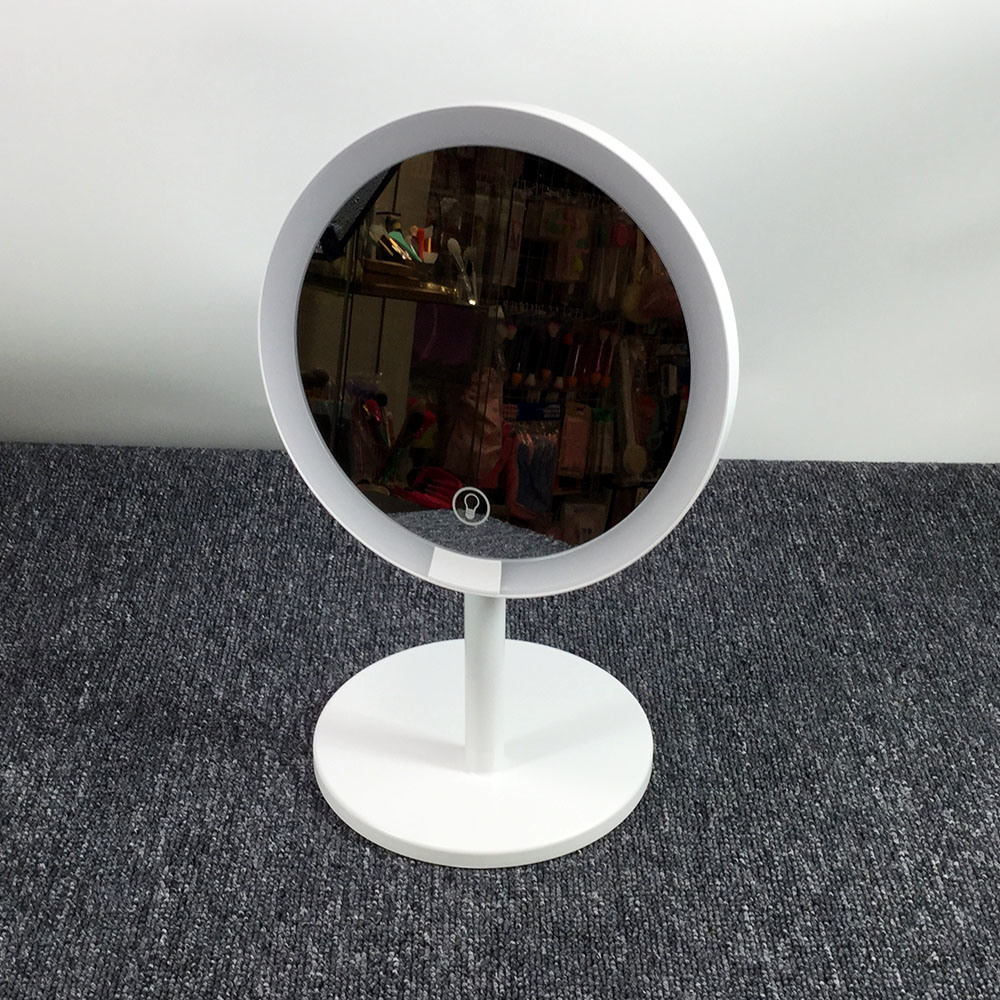 Miroir de bureau à support réversible Miroir LED rond
