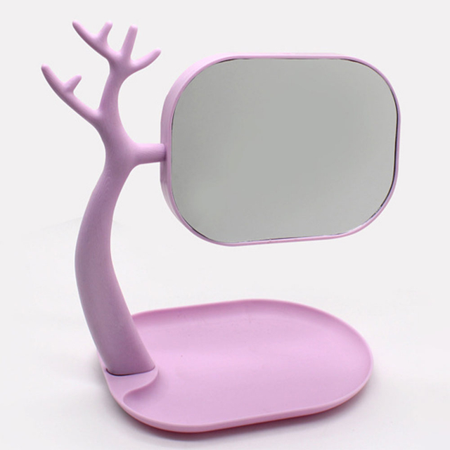 Miroir de table en plastique debout miroir cosmétique multifonctionnel