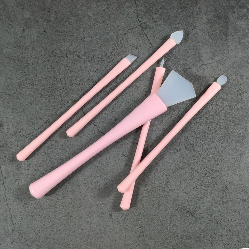 Ensemble de pinceaux de maquillage végétaliens 5pcs pinceaux cosmétiques