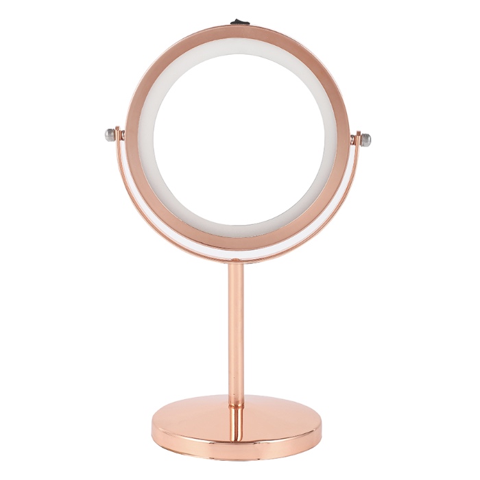 Miroir cosmétique LED grossissant 5X sur pied de table