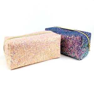 Étui de voyage pour sac à main à glissière avec pochette cosmétique brillante scintillante colorée