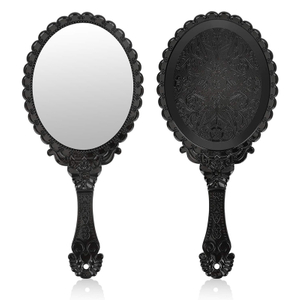 Miroir à main ovale vintage noir