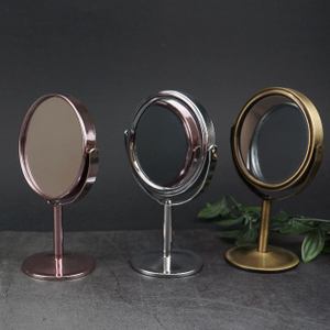 Mini miroir de courtoisie de table double face