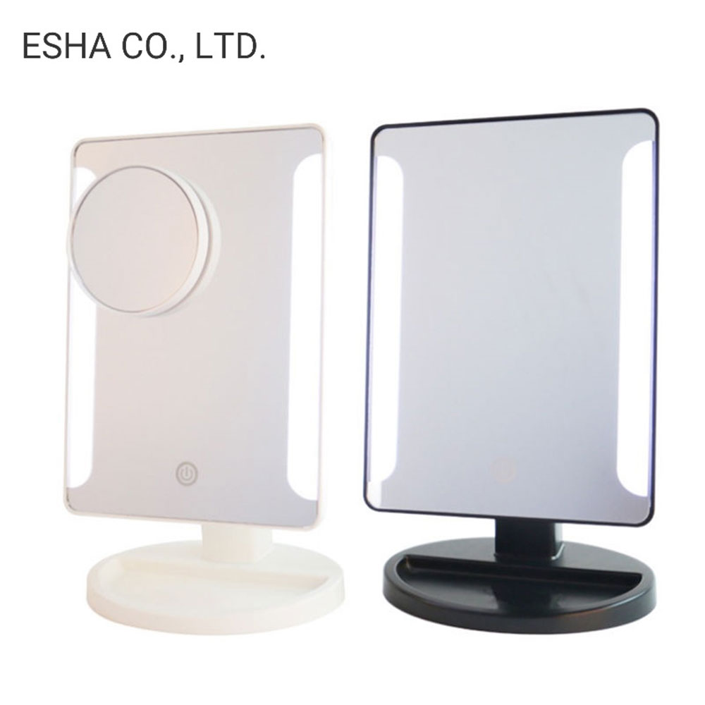 Miroir princesse de bureau à chargement USB haute luminosité LED