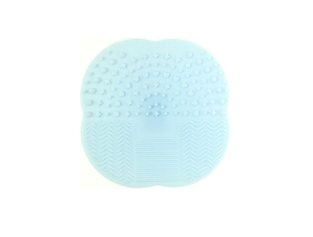 Tapis de lavage de brosse de nettoyage de maquillage en silicone portable bleu