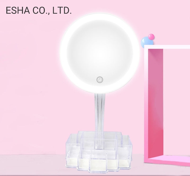 Miroir LED cosmétique tactile de bureau créatif haut de gamme en acrylique